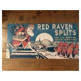 Red Raven Christmas metal sign