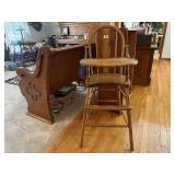 Vintage wooden high chair