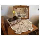 Handmade picture collage, trinket box, antique