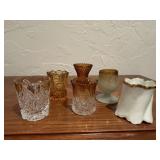 Amber glass, china, crystal toothpick holders