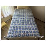 Blue granny square afghan