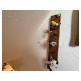 Primitive peg wall rack, railroad nails, metal