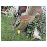 Metal heron garden stake