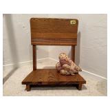 Chair floating shelf, patchwork heart stack