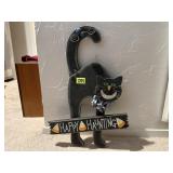 Black cat Happy Haunting Halloween decoration