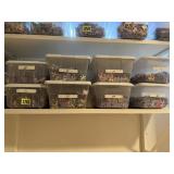 Tote of individual puzzles with box tops (8)