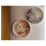 Hand painted floral plates (2)
