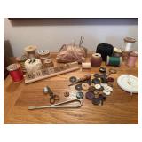 S-I-N-G-E-R Scrabble tiles, buttons, wooden