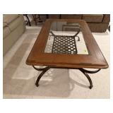 Glass inlay coffee table