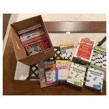 Box of crossword puzzle books, crossword