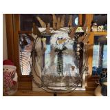 Snowman painted window screen