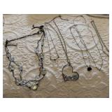 Heart, beaded, silver necklaces