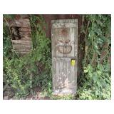 Barn door, wire flower planter