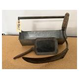 Galvanized tool box, silver tray, rail spike,