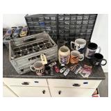Metal beverage crate, Nascar collectibles, toys,