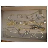 Gold costume jewelry, necklaces, bracelet