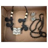 Music jewelry, beaded necklaces, earrings