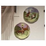 Fox & Rabbit hand painted plates (2)