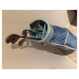 Golf bag, golf clubs