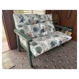 Green painted patio love seat