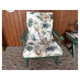 Green patio chair, cushions included