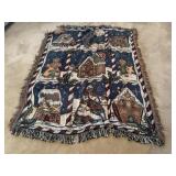 Gingerbread house holiday throw blanket