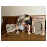 Ballerina decor, plate, picture frames, figurines