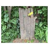 Barn door garden art floral bouquet