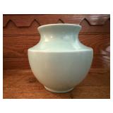 Green stoneware vase