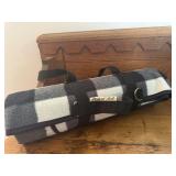 Buffalo check picnic blanket roll up
