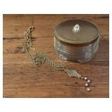Glass powder box, necklace