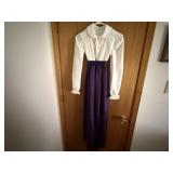 Vintage dress with collared top, purple skirt