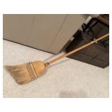 Vintage broom holder advertisement, broom