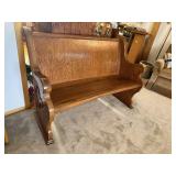 Oak church pew