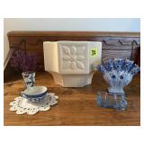Haeger pottery planter, floral frog, miniature