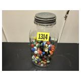 Ball canning jar of marbles