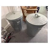 Galvanized trash cans (2)