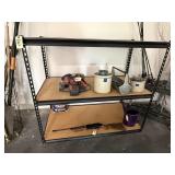 Industrial storage shelves, no contents
