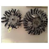Black & white bicycle rim wreaths (2)