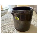 Brown stoneware crock