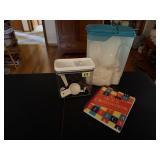 Crossword puzzle book, storage containers,