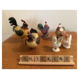 Chicken collection, painted gourd, scrabble