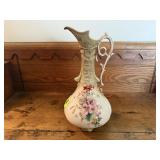 Hand painted floral pitcher