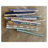 Rolls of gift wrapping paper
