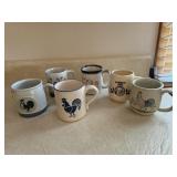 Stoneware chicken mugs (6)