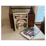 Vintage toolbox, cookbooks