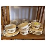 Pfaltzgraff stoneware cups (8) saucers (8)