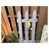 Lilac picket fence, hummingbird