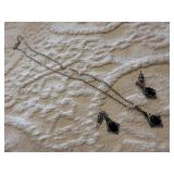 Matching necklace, earring jewelry set