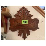 Wood carved wall pocket